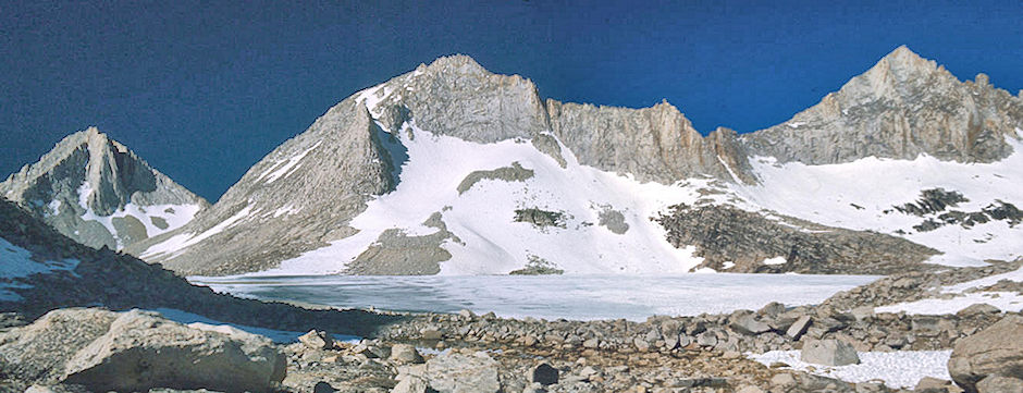 Merriam Peak, Royce Peak, Royce Lake #4, Feather Peak - John Muir Wilderness 06 Jul 1975 Merriam Peak, Royce Peak, Royce Lake #4, Feather Peak - John Muir Wilderness 06 Jul 1975