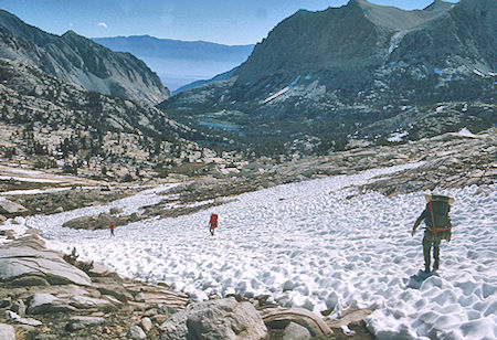 Descending to Honeymoon Lake from 'Royce' Pass - John Muir Wilderness 06 Jul 1975 Descending to Honeymoon Lake from 'Royce' Pass - John Muir Wilderness 06 Jul 1975