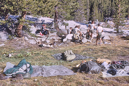 Morning camp at Hutchinson Meadow - John Muir Wilderness 17 Aug 1962 Morning camp at Hutchinson Meadow - John Muir Wilderness 17 Aug 1962