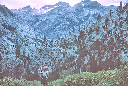 Looking back from climb up Piute Canyon - John Muir Wilderness 16 Aug 1962