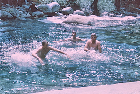 Swim at Piute Canyon/John Muir Trail junction - John Muir Wilderness 16 Aug 1962 Swim at Piute Canyon/John Muir Trail junction - John Muir Wilderness 16 Aug 1962
