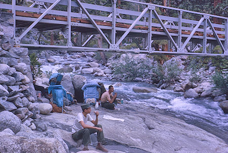 Lunch under Piute Creek bridge - John Muir Wilderness 16 Aug 1962 Lunch under Piute Creek bridge - John Muir Wilderness 16 Aug 1962