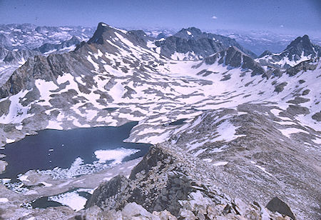 Helen Lake, Black Giant, Muir Pass from Peak 13231 - Kings Canyon National Park 19 Aug 1969