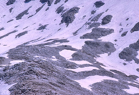 Muir Pass Hut from  Peak 13231 - Kings Canyon National Park 19 Aug 1969