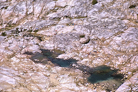 Glacier Lake camp from Cirque Pass Peak - Kings Canyon National Park 24 Aug 1970