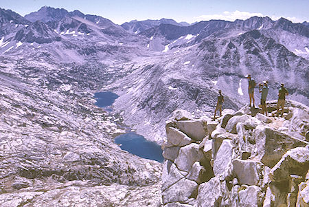 Palisade Lakes, Mather Pass from Cirque Pass Peak - Kings Canyon National Park 24 Aug 1970