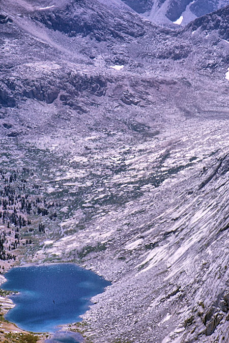 Upper Palisade Lake and Mather Pass from Cirque Pass Peak - Kings Canyon National Park 24 Aug 1970