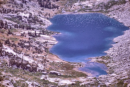 Upper Palisade Lake from Cirque Pass Peak - Kings Canyon National Park 24 Aug 1970