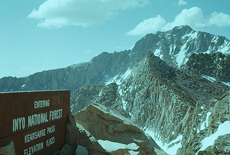 University Peak from Kearsarge Pass on the way out - John Muir Wilderness 1960