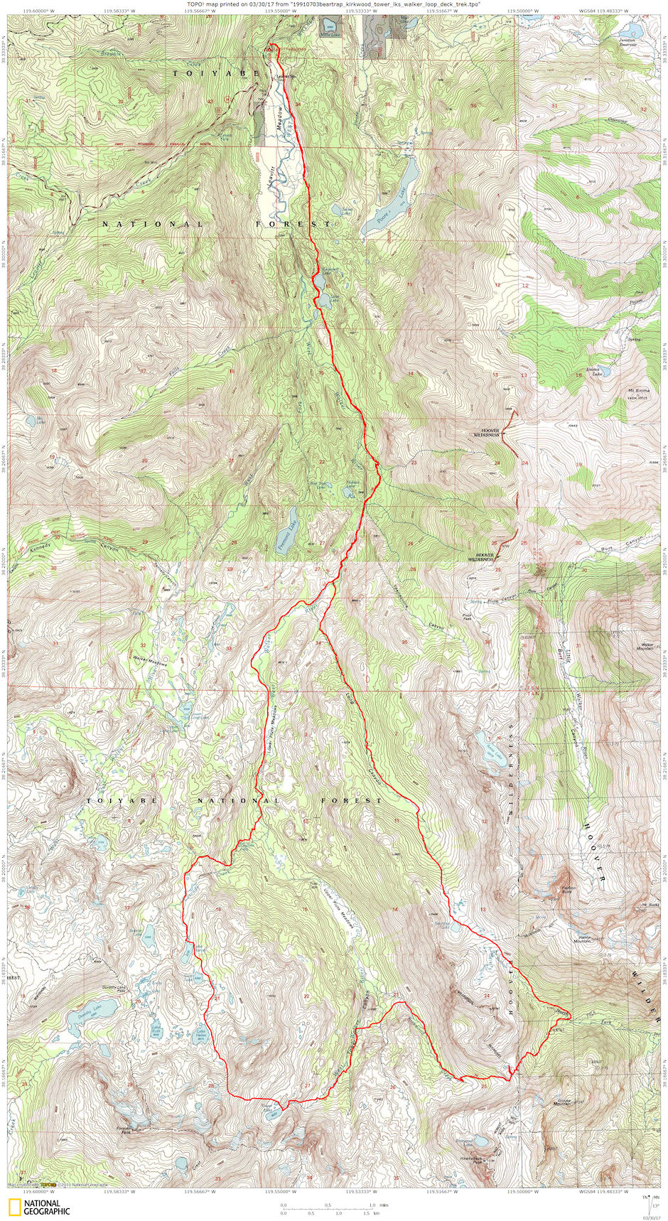 Beartrap/Tower/Walker Loop map Beartrap/Tower/Walker Loop map