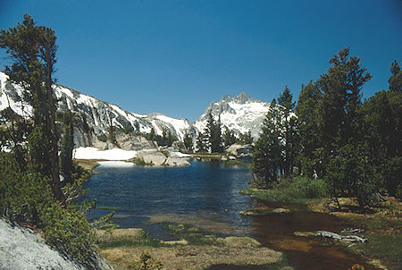 Tower Peak from camp at Kirkwood Pass Lake - Hoover Wilderness 1991 Tower Peak from camp at Kirkwood Pass Lake - Hoover Wilderness 1991