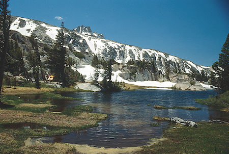 Hawksbeak Peak over Kirkwood Pass Lake - Hoover Wilderness 1991