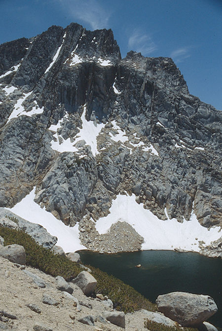 Hawksbeak Peak over Kirkwood Lake - Hoover Wilderness 1992