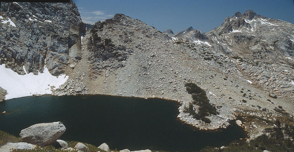 Kirkwood Lake, Tower Peak (right) - Hoover Wilderness 1992 Kirkwood Lake, Tower Peak (right) - Hoover Wilderness 1992