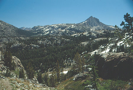 Kirkwood Pass abd Hawksbeak Peak from just below Tower Lake - Hoover Wilderness 1991