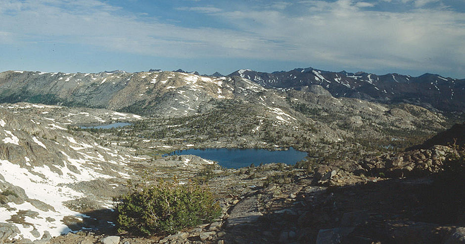 Lake Ruth, Lake Helen from Tower Lake saddle - Hoover Wilderness 1991 Lake Ruth, Lake Helen from Tower Lake saddle - Hoover Wilderness 1991