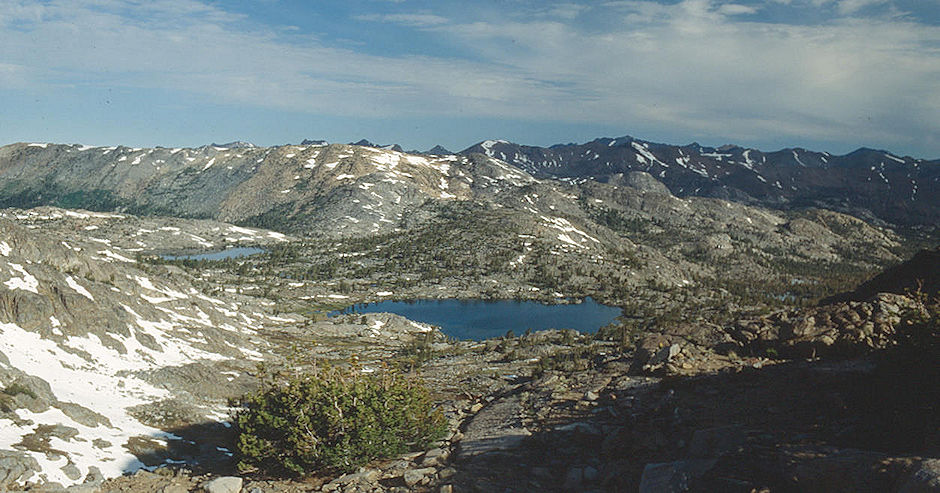 Lake Ruth, Lake Helen from Tower Lake saddle - Hoover Wilderness 1991