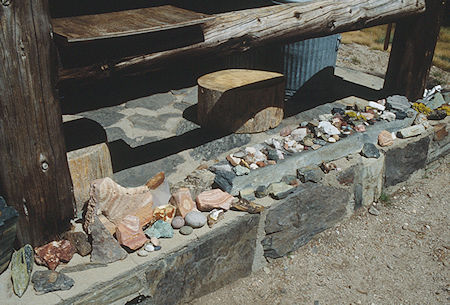 Rock collection at cabin/Ranger Station at Upper Piute Meadow - Hoover Wilderness 1992 Rock collection at cabin/Ranger Station at Upper Piute Meadow - Hoover Wilderness 1992