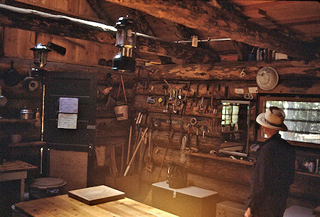 Tools inside cabin/Ranger Station at Upper Piute Meadow, Gil Beilke - Hoover Wilderness 1992 Tools inside cabin/Ranger Station at Upper Piute Meadow, Gil Beilke - Hoover Wilderness 1992