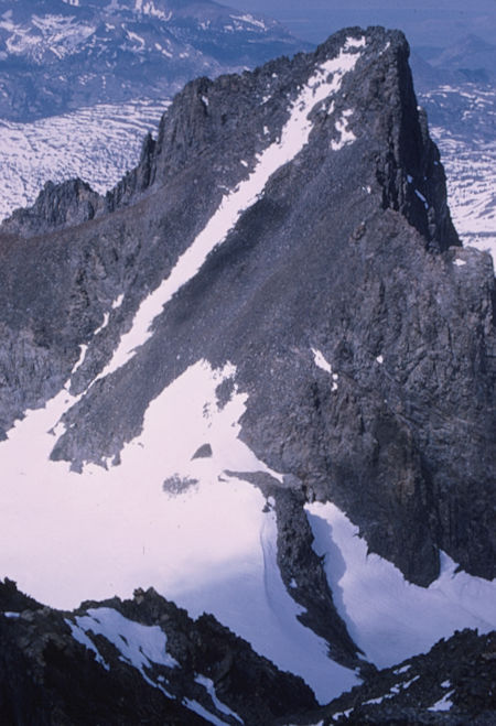 Banner Peak and saddle from top of Mt. Ritter - Ansel Adams Wilderness - Jul 1969