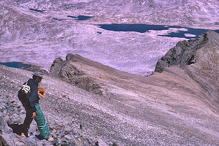 Heading down from Mt. Goddard, Wanda Lake<br>Kings Canyon National Park 26 Aug 1964