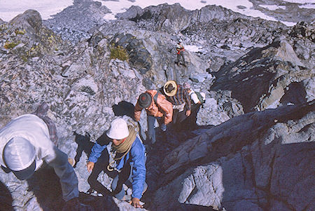 Climbing Mt. Goddard on 'the ledge' - Kings Canyon National Park 20 Aug 1969