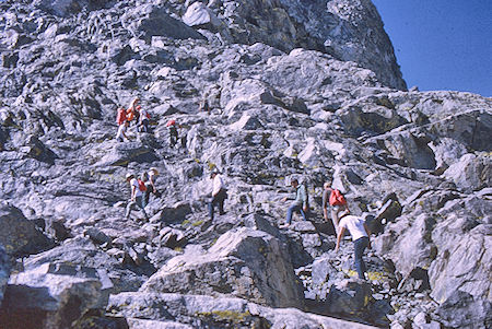 Climbing Mt. Goddard on 'the ledge' - Kings Canyon National Park 20 Aug 1969