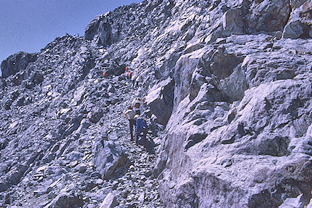 Climbing Mt. Goddard on 'the ledge' - Kings Canyon National Park 20 Aug 1969