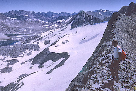 Mt. Goddard ridge from crest above 'the ledge' - Kings Canyon National Park 20 Aug 1969