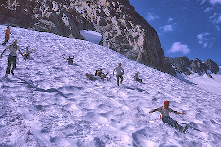 Glissading on the way back to camp - Kings Canyon National Park 20 Aug 1969