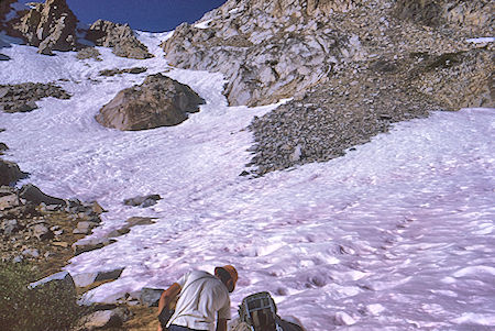 Approaching Cataract Creek Pass above Amphitheatre Lake - Kings Canyon National Park 27 Aug 1969