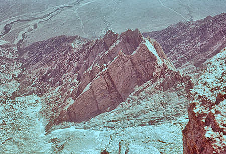 Inyo Creek and northwest ridge from top of Lone Pine Peak - Jun 1961
