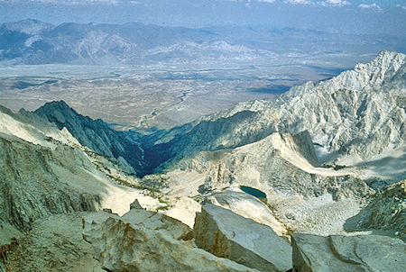 Lone Pine Creek, Owens Valley from Mount Whitney - John Muir Wilderness 26 Aug 1981