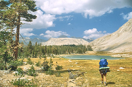 Lake northwest of Tawny Point, Diamond Mesa, Jim White - Sequoia National Park 28 Aug 1981