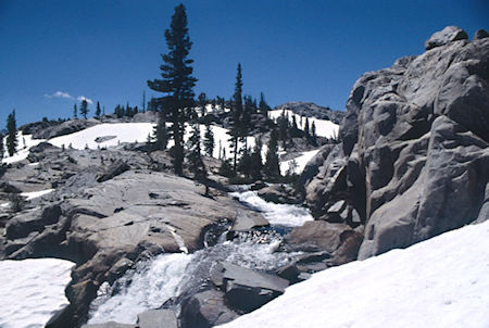 Upper Bonnie Lake cascade - Hoover Wilderness 1995 Upper Bonnie Lake cascade - Hoover Wilderness 1995
