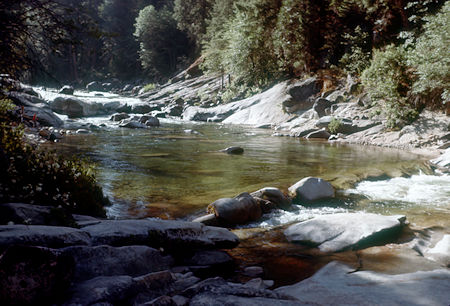 South Fork Merced River at Wawona campground - Yosemite National Park - Jul 1957 South Fork Merced River at Wawona campground - Yosemite National Park - Jul 1957