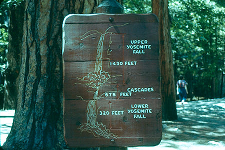 Yosemite Falls sign - Yosemite National Park Jul 1957 Yosemite Falls sign - Yosemite National Park Jul 1957