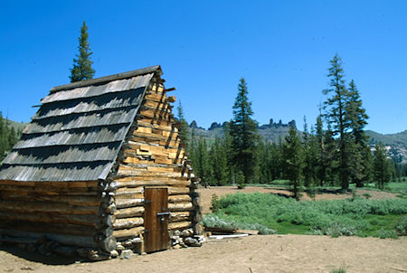 Cooper Meadow Barn and The Three Chimneys in distant background - Emigrant Wilderness 1994 Cooper Meadow Barn and The Three Chimneys in distant background - Emigrant Wilderness 1994