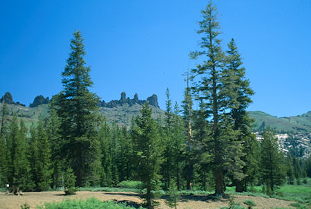 The Three Chimneys from near Cooper Meadow Cabins - Emigrant Wilderness 1994 The Three Chimneys from near Cooper Meadow Cabins - Emigrant Wilderness 1994
