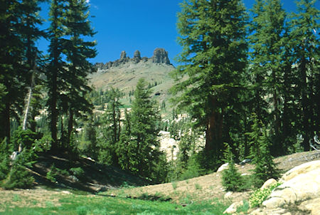 The Three Chimneys from campsite - Emigrant Wilderness 1994 The Three Chimneys from campsite - Emigrant Wilderness 1994