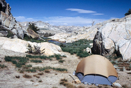 Campsite and pond on ridge - Emigrant Wilderness 1994 Campsite and pond on ridge - Emigrant Wilderness 1994