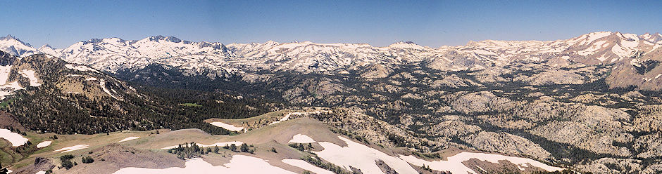Forsyth Peak/Lady Lakes/Dorothy Lake Pass/upper Piute Meadow/Grizzly Peak/Emigrant Pass area from Peak 10726 - Hoover Wilderness 1995 Forsyth Peak/Lady Lakes/Dorothy Lake Pass/upper Piute Meadow/Grizzly Peak/Emigrant Pass area from Peak 10726 - Hoover Wilderness 1995