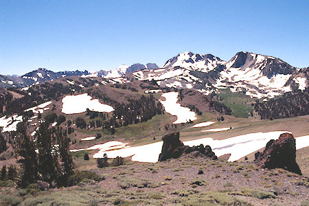 Anna Lake area over Piute Pass looking back from near Peak 10726 - Hoover Wilderness 1995 Anna Lake area over Piute Pass looking back from near Peak 10726 - Hoover Wilderness 1995