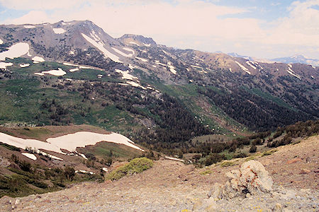 Toward Anna Lake over Burt Canyon from Molybdenite saddle - Hoover Wilderness 1995 Toward Anna Lake over Burt Canyon from Molybdenite saddle - Hoover Wilderness 1995