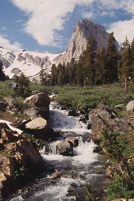 Flatiron Butte over Burt Canyon creek - Hoover Wilderness 1995 Flatiron Butte over Burt Canyon creek - Hoover Wilderness 1995