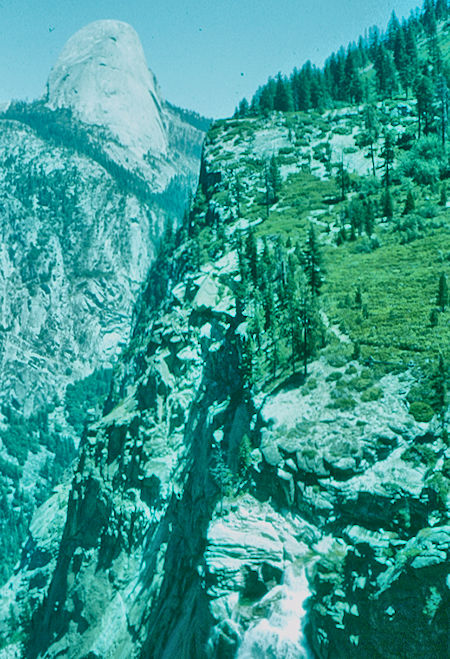 Half Dome and trail along Panorama Cliffs - Yosemite National Park Jul 1957 Half Dome and trail along Panorama Cliffs - Yosemite National Park Jul 1957