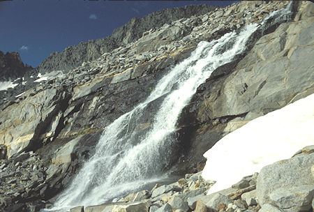 Cascading outlet from Upper Marie Lake - Ansel Adams Wilderness - Aug 1988
