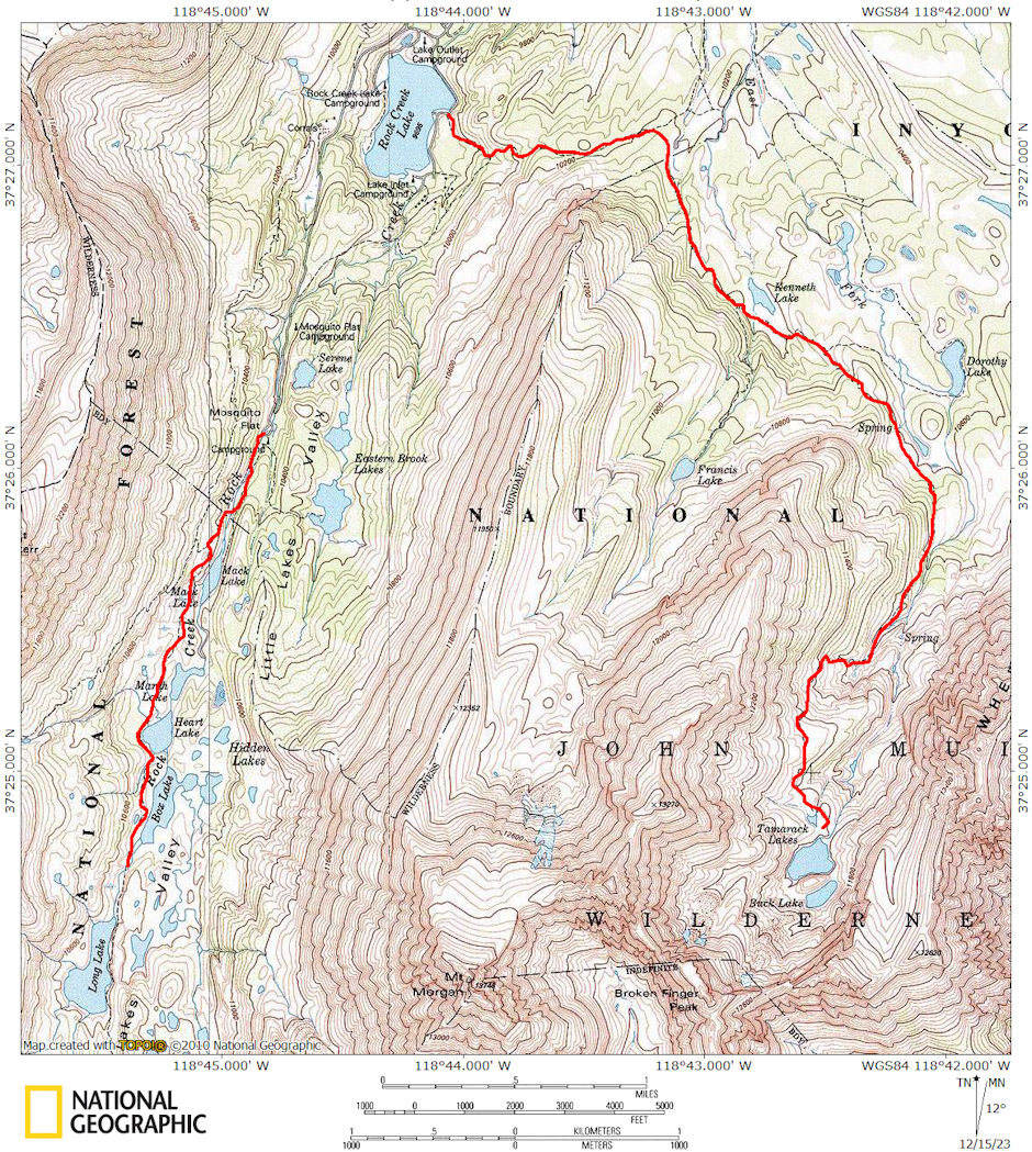 Hikes out of Rock Creek Lake/Mosquito Flat 1978