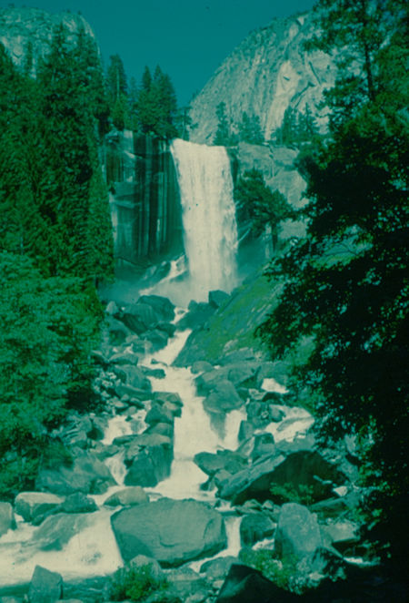 Vernal Falls from bottom of Mist Trail - Yosemite National Park - Jul 1957 Vernal Falls from bottom of Mist Trail - Yosemite National Park - Jul 1957