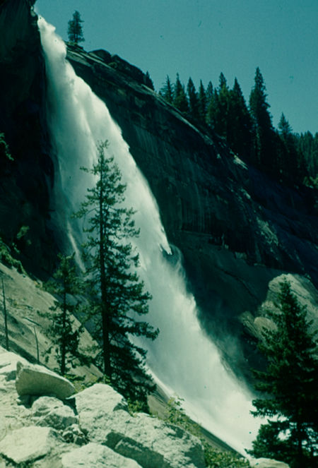 Nevada Falls from Mist Trail - Yosemite National Park - Jul 1957 Nevada Falls from Mist Trail - Yosemite National Park - Jul 1957